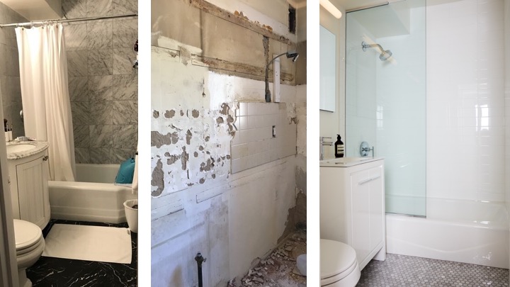before and after small bathroom renovation